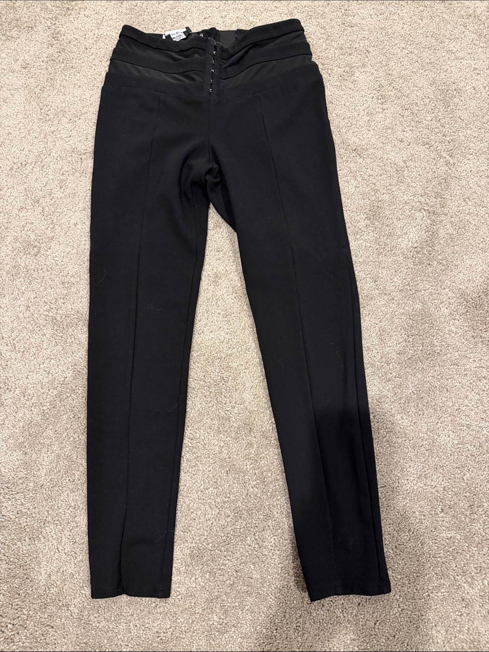 bebe Black Ponte Skinny Jeans with Seam Detail